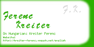 ferenc kreiter business card